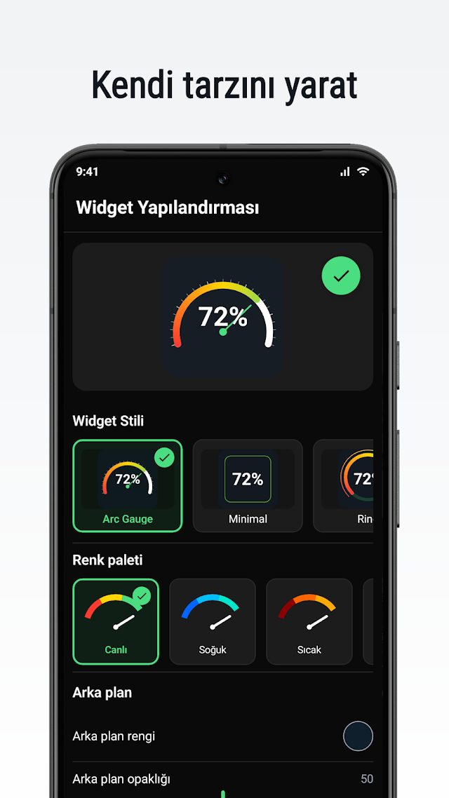 Gauge Battery Widget & Monitör Resimleri