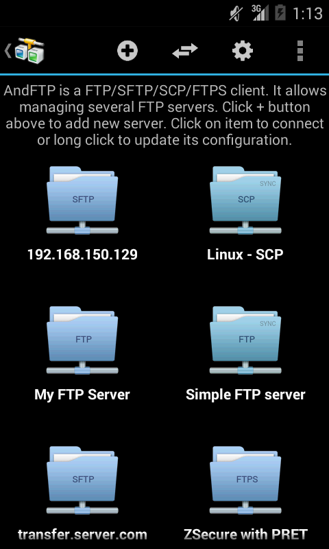 AndFTP (FTP client) Resimleri