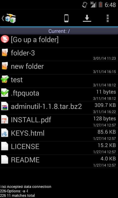 AndFTP (FTP client) Resimleri