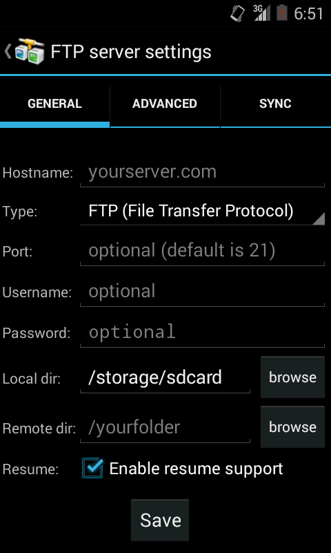 AndFTP (FTP client) Resimleri