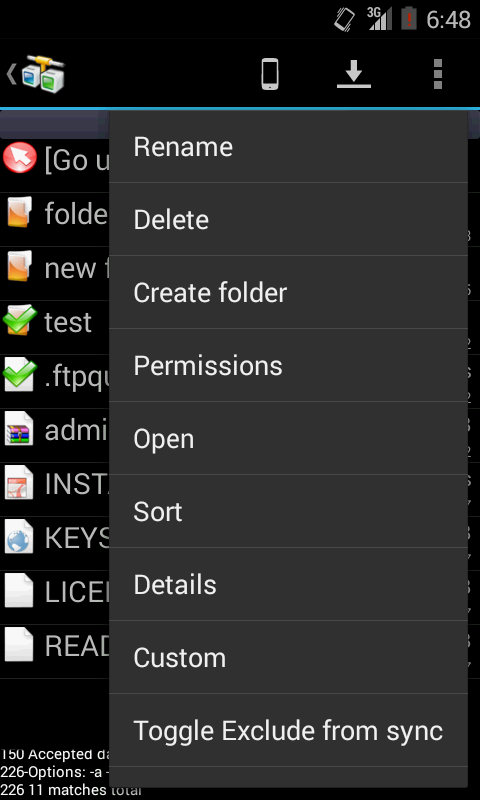 AndFTP (FTP client) Resimleri