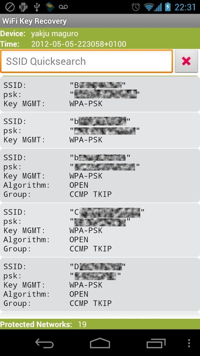 WiFi Key Recovery (needs root) Resimleri
