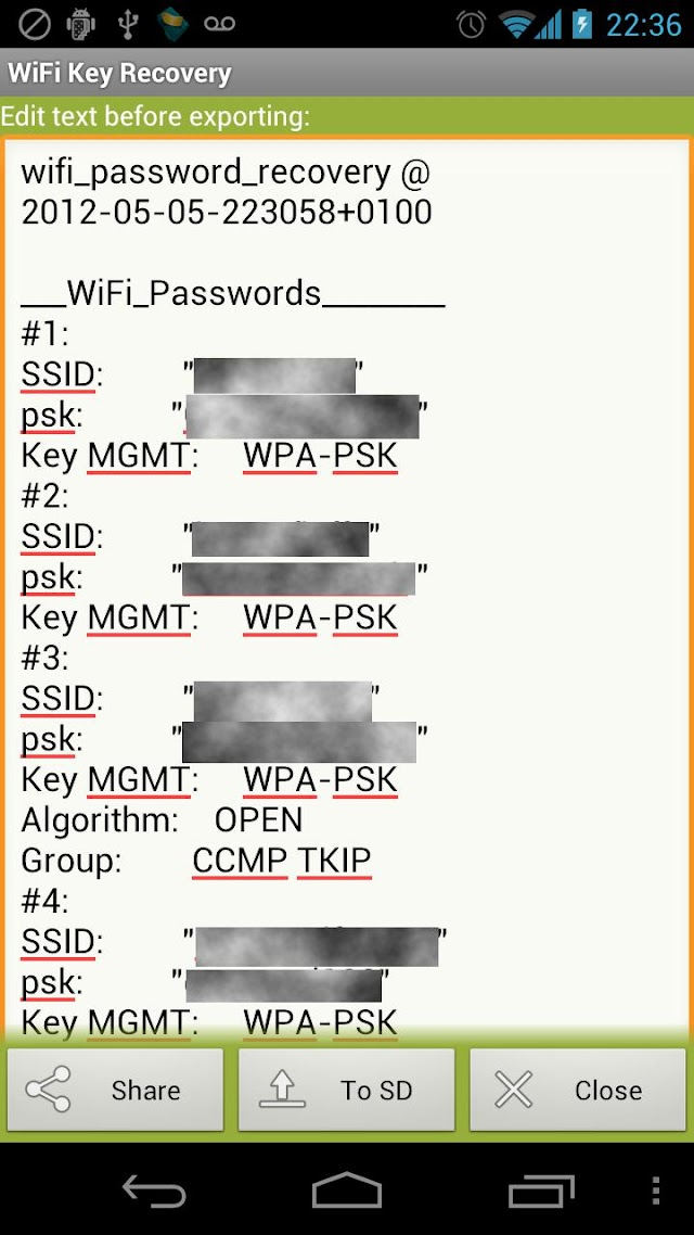 WiFi Key Recovery (needs root) Resimleri