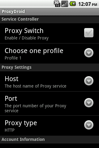 ProxyDroid Resimleri