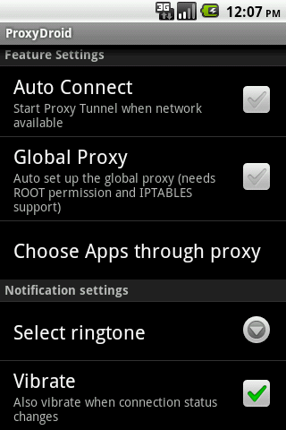 ProxyDroid Resimleri