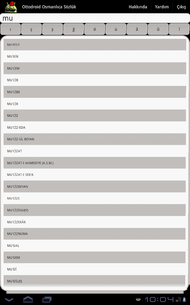 Ottodroid Osmanlıca Sözlük Resimleri