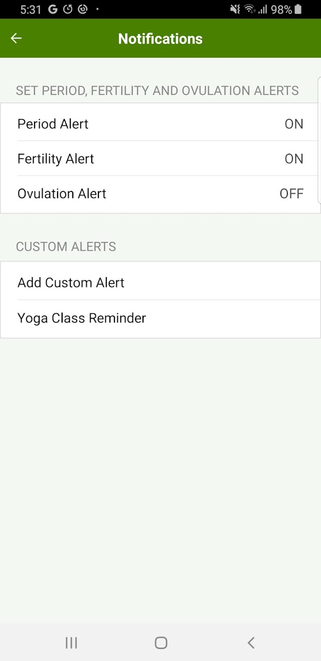 Period Tracker Resimleri