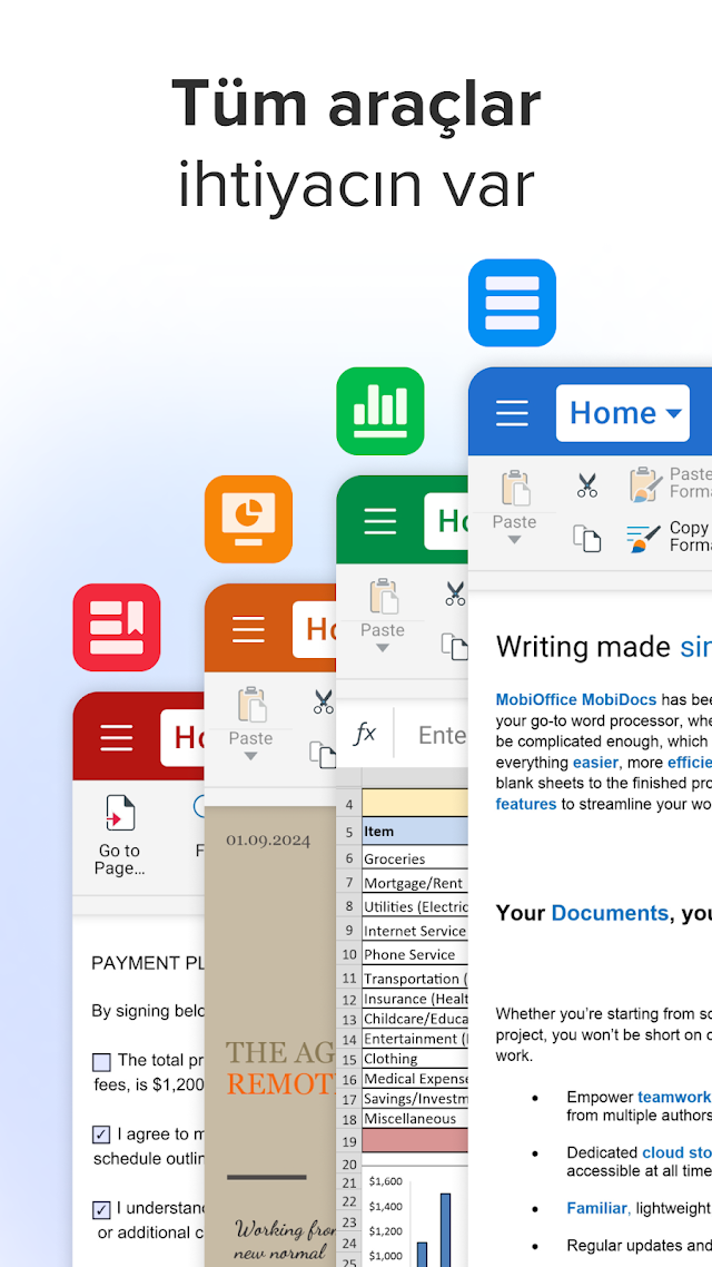 MobiOffice: Word, Sheets, PDF Resimleri