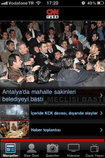 CNN Türk iPhone Uygulaması Resimleri