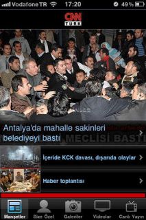 CNN Trk iPhone Uygulamas Resimleri