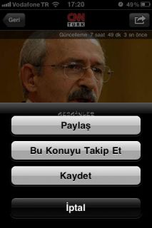 CNN Trk iPhone Uygulamas Resimleri