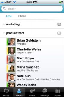 Microsoft Lync 2010 for iPhone Resimleri
