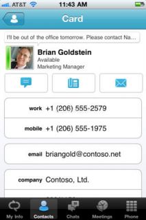 Microsoft Lync 2010 for iPhone Resimleri