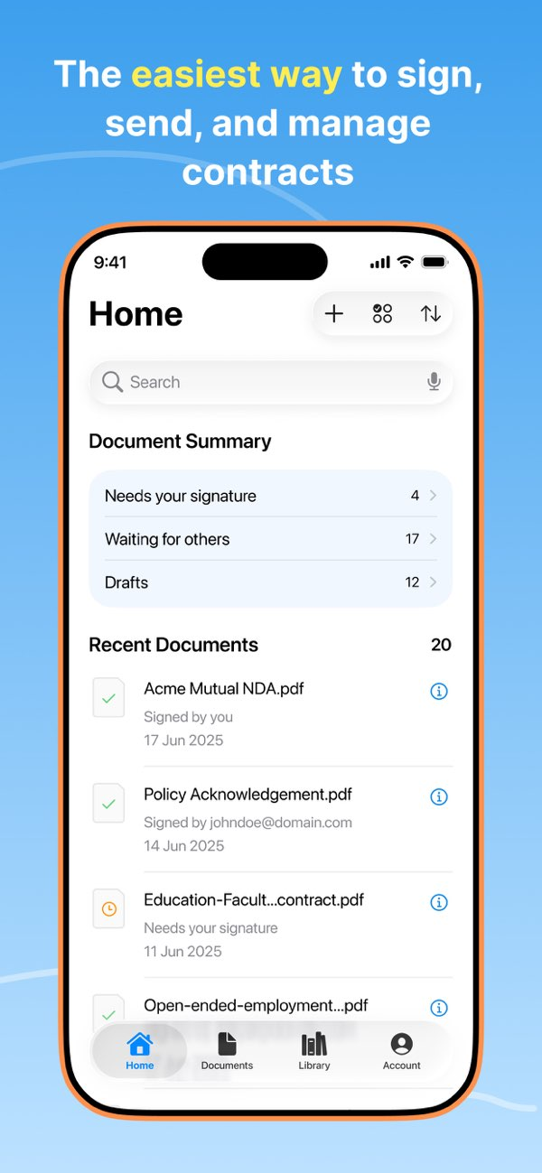 Signeasy: Sign & send document Resimleri