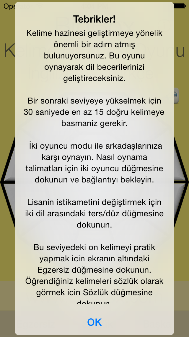 İngilizce Kelime Hazinesi Geliştirme Oyunu Resimleri