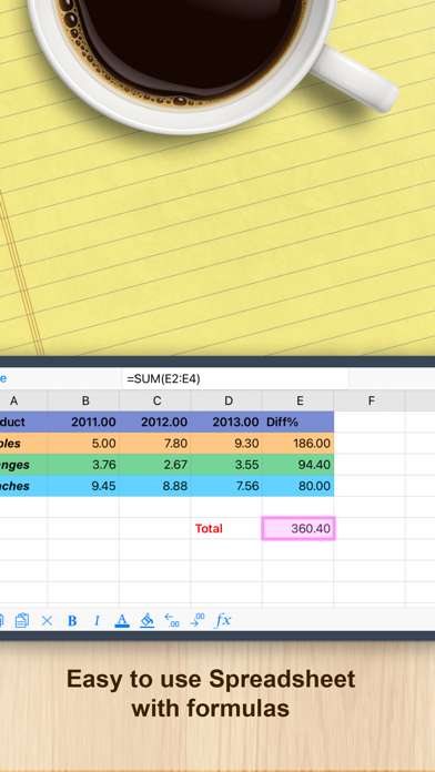 iSpreadsheet� : Office Sheets Resimleri