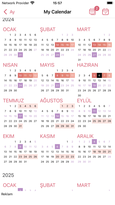WomanLog Takvim Resimleri