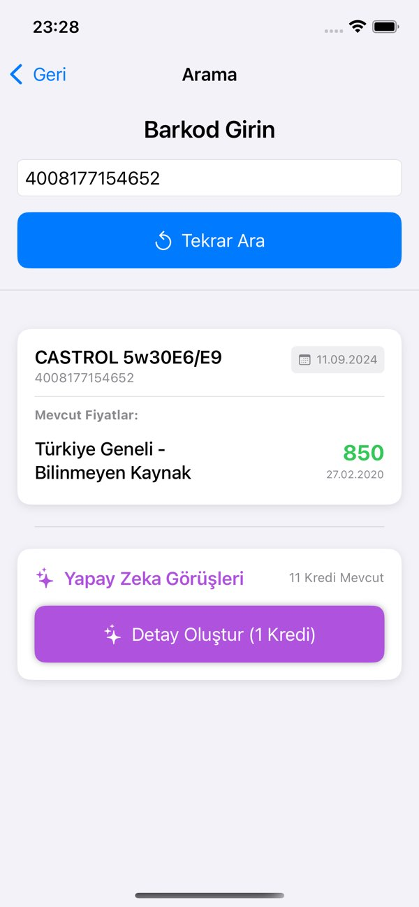 Barkod Okuyucu: AI ve Fiyat Resimleri