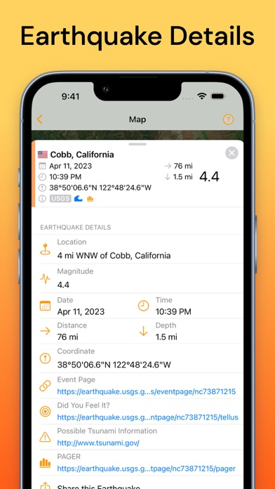 QuakeFeed Earthquake Alerts Resimleri