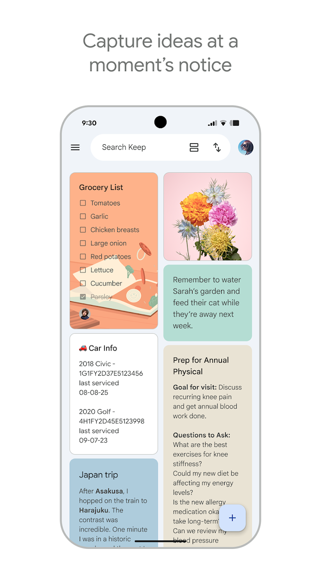 Google Keep - Not ve listeler Resimleri