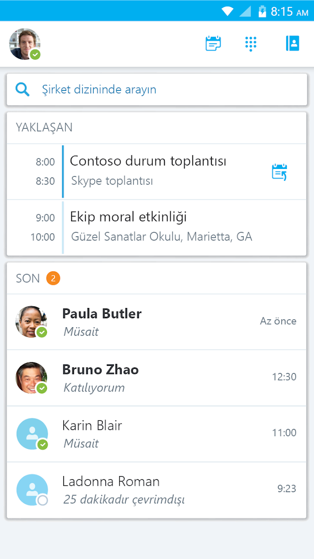 Skype for Business for Android Resimleri